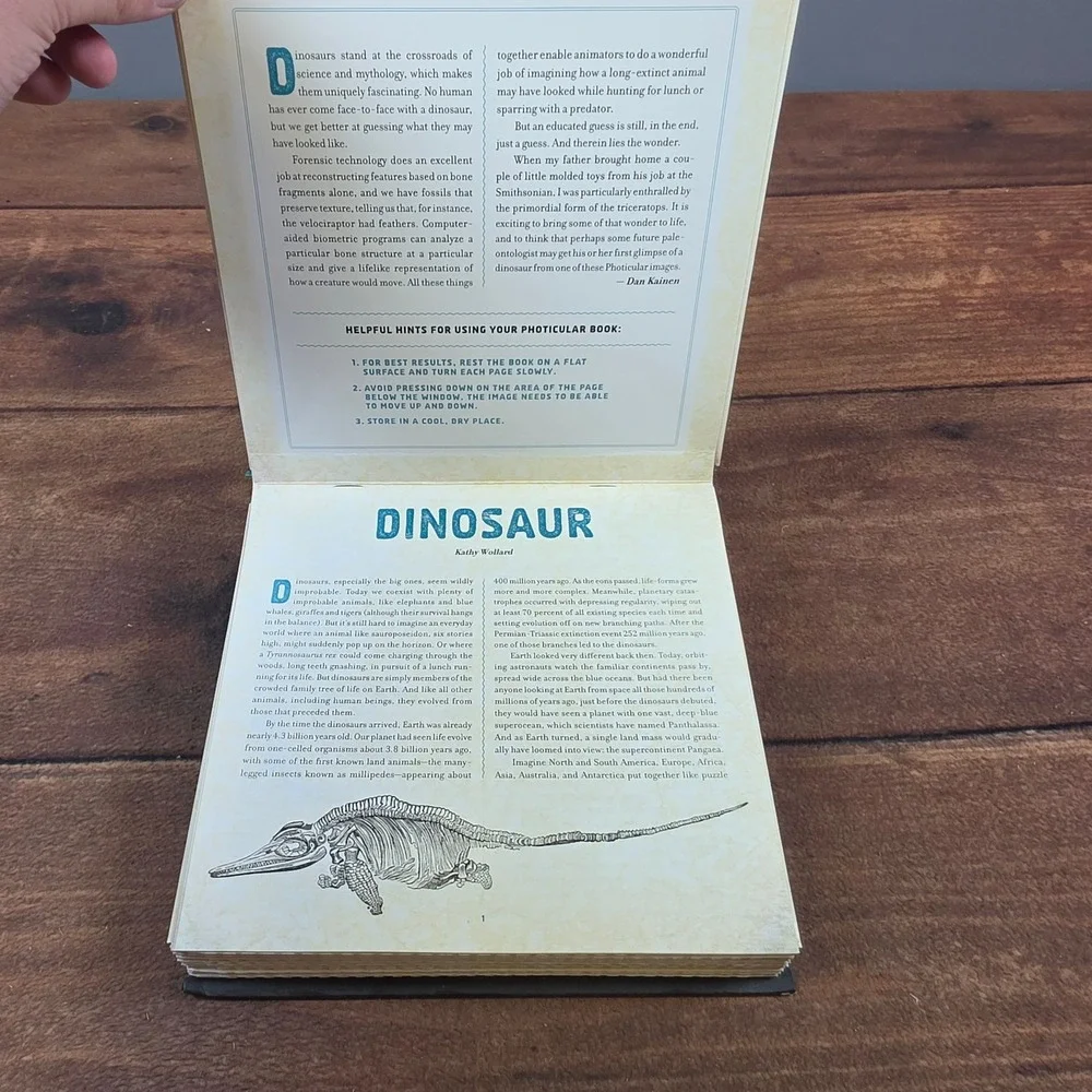 Workman Publishing Dinosaur Photicular Book Kids OS Gray Excellent Motion Art